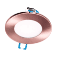thumbnail image 1 of NICOR Lighting 3 inch Round Aged Copper Flat Panel LED Downlight in 3000K (DLE321203KRDAC), 1 of 11