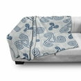 thumbnail image 3 of Celtic Soft Flannel Fleece Throw Blanket, Various Size Repeating Triskel Celtic Triple Spiral Extensions Illustration, Cozy Plush for Indoor and Outdoor Use, 60" x 80", Blue White, by Ambesonne, 3 of 6