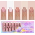 thumbnail image 1 of 5 Colors Soft Gel Nail Tips Pre-applied Base Coat & Tip Primer Pre-made Fake Nails 15 Sizes False Nail Tips for Nail Art DIY, 1 of 7