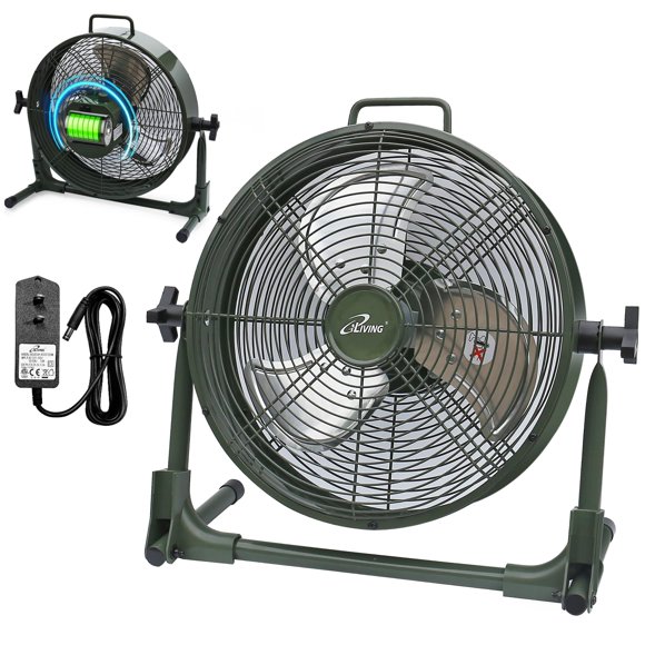 iLiving-ventilador Turbo de bajo ruido, circulador de aire portátil de 3 velocidades para tienda, oficina, invernadero, hogar y almacén
