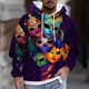 thumbnail image 1 of Sudadera con capucha para hombre, estilo casual, con cuello redondo, estampado, manga larga, blusa de poliéster, 1 of 5