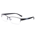 thumbnail image 1 of Gafas de lectura de negocios antiluz azul para hombre, lentes de Metal con media montura, protección ocular para dioptrías de oficina + 1,0 1,5 2,0 2,5 3 3,5 4,0, 1 of 4