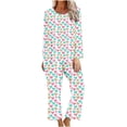 thumbnail image 1 of TIMIFIS Pyjamas de la Saint-Valentin pour Femmes Ensembles de Pyjamas pour Dames Décontractés Manches Longues Mignon Imprimé Cœur Col Rond Hauts Décontractés avec Pantalons Ensembles de Pjs, 1 of 3