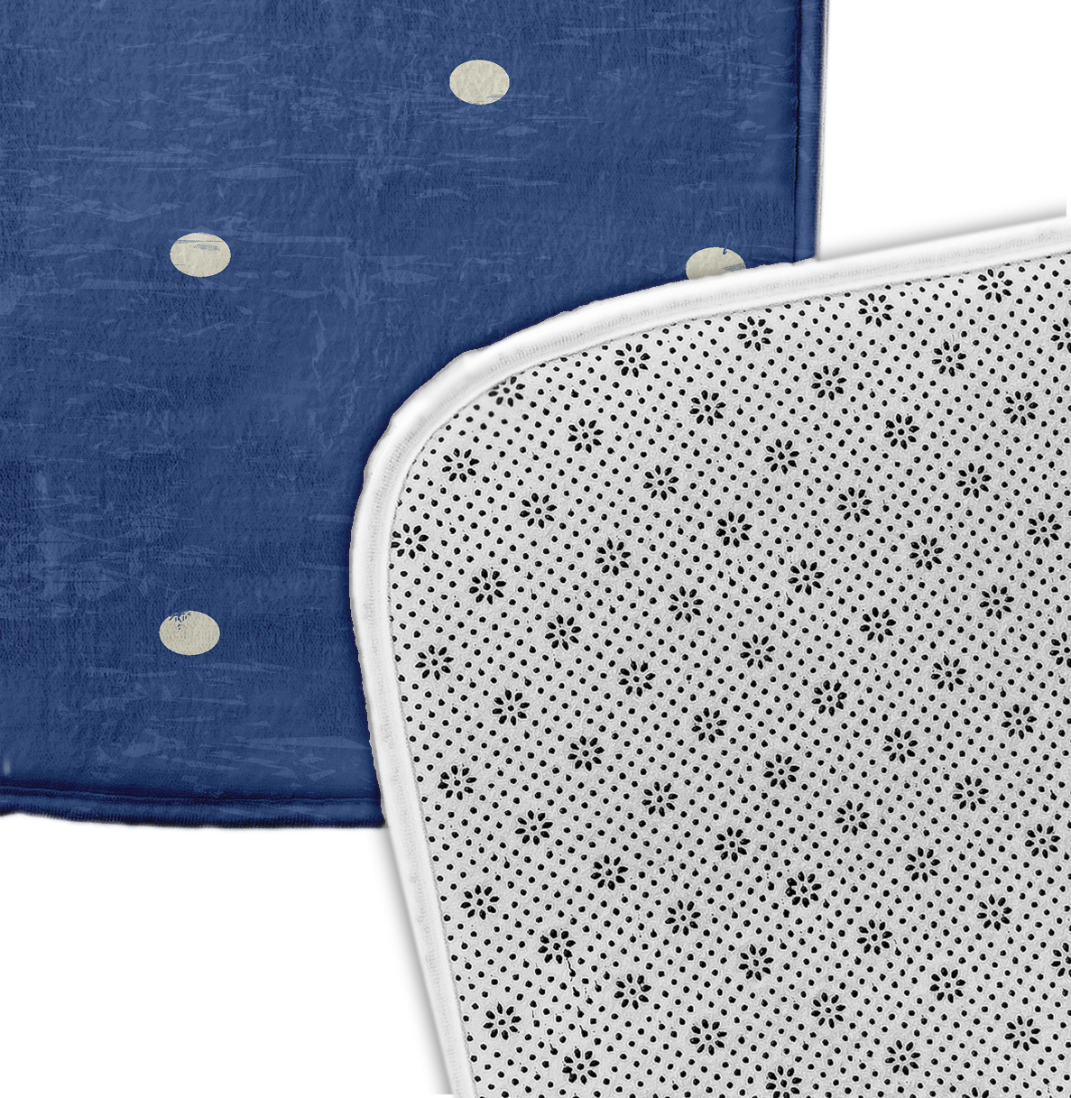 Simply Daisy 24" x 17" Plush Microfiber Blue Dorothy Dot Bath Mat