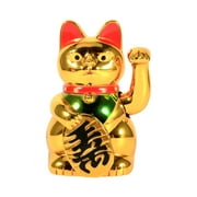 Large Gold Cute Cat with Waving Hand Paw Up for Welcoming Fortune Luck Wealth Prosperity Feng Shui in Home Display Car Decoration It symbolizes wealth, auspiciousness and happiness