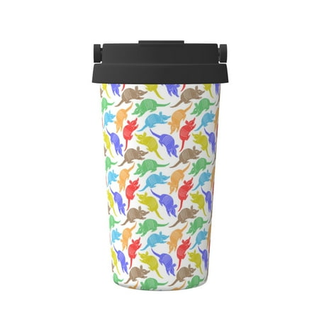

Fuzoiu Colored Armadillos Print Stainless Steel Travel Mug Vacuum Insulated Coffee Travel Mug Reusable Coffee Cup for Hot and Cold