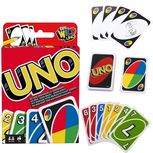 Mattel UNO-Juego de mesa de entretenimiento familiar, divertido juego de cartas, juguetes para niños, caja de regalo