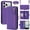 Purple, variant on Rugged Wallet Case for iPhone 17 Pro, PU Leather + TPU Phone Cover with Shoulder Strap Kickstand Zipper Pocket Card Slots Cash Pocket RFID Blocking & Hidden Make-up Mirror, Black