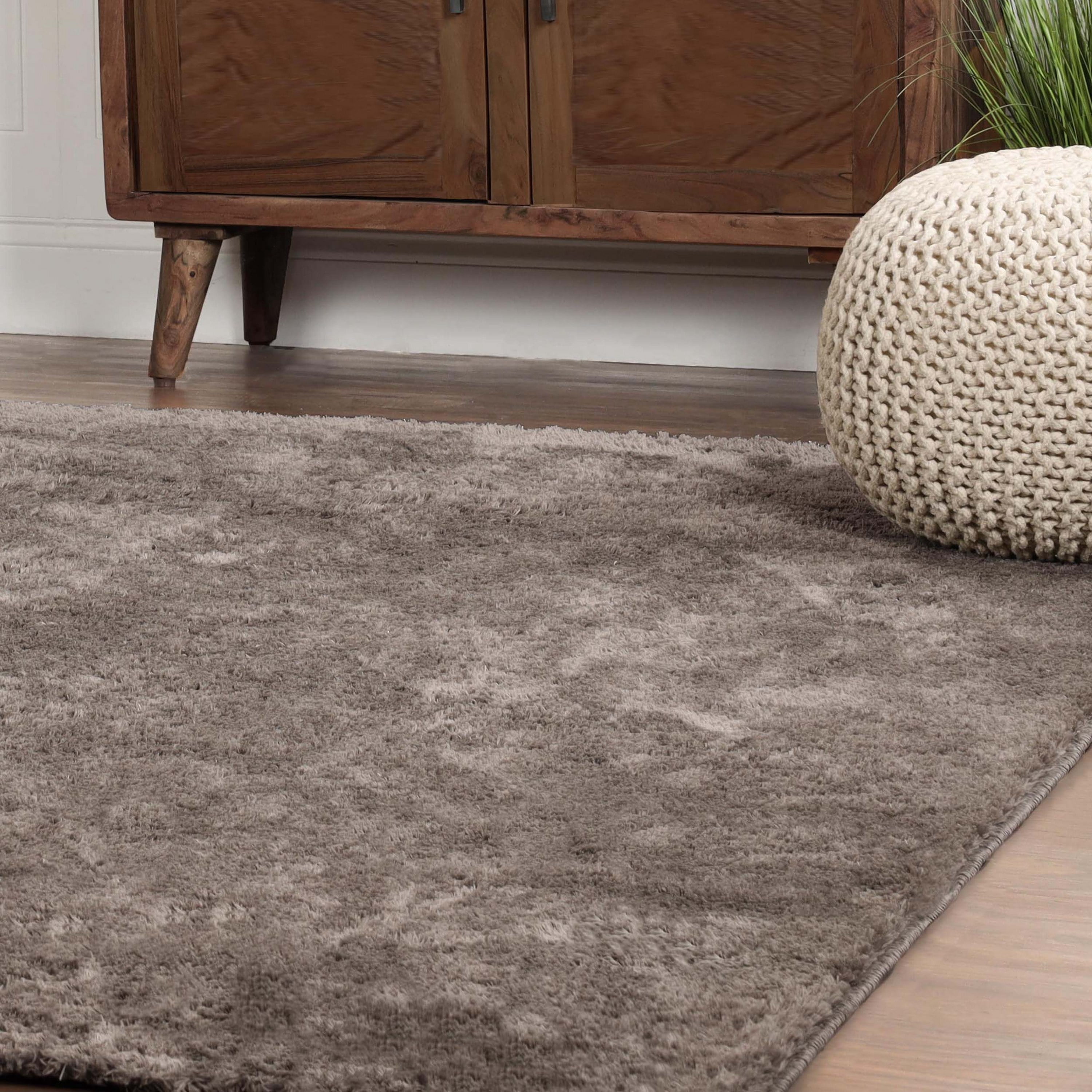 Superior California Shag Non-Slip Indoor Area Rug, 10' x 14', Warm Stone