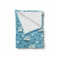 thumbnail image 2 of Anchor Soft Flannel Fleece Blanket, Ships Boats and Helms Cartoon Ocean Old School Transportation Design, Cozy Plush for Indoor and Outdoor Use, 50" x 70", Blue Pale Blue and White, by Ambesonne, 2 of 6