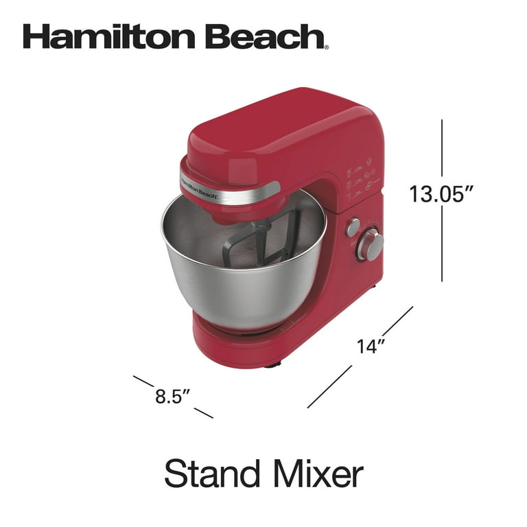 Hamilton Beach Quart Stand Mixer for Kitchen, Speeds, Tilt
