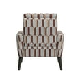 thumbnail image 6 of Homesvale Allyson Mid-Century Modern Small Space Armchair, Tan, Cream and Red Stripe Polyester, 6 of 7