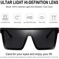thumbnail image 3 of Gafas de sol cuadradas de gran tamaño para mujer y hombre, de moda, con parte superior plana., 3 of 5