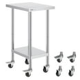 thumbnail image 1 of VEVOR Stainless Steel Work Table 24 x 18 x 38 Inch, with 4 Wheels, 3 Adjustable Height Levels, Heavy Duty Food Prep Worktable for Commercial Kitchen Restaurant, Silver, 1 of 9