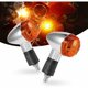 thumbnail image 1 of Motorcycle turn signals chrome bullet lights 2pcs for harley honda kawasaki suzuki yamaha, 1 of 4