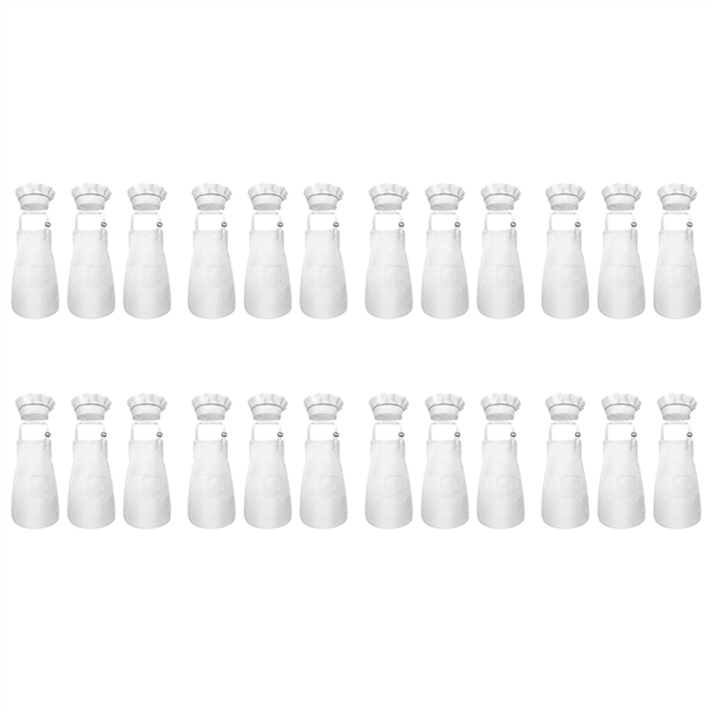 48-Piece Children's Apron and Chef Hat Set Adjustable Children's Kitchen Apron for Cooking and Painting
