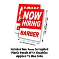 thumbnail image 2 of Now Hiring Barber (24" X 36") 4mm Corrugated Plastic Panel, Graphics Applied To 1 Side (Pk of 2), 2 of 4