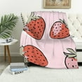 thumbnail image 4 of FCXZI Warm Cozy Decorative Flannel Blanket - Strawberries Design 60*80in, 4 of 7
