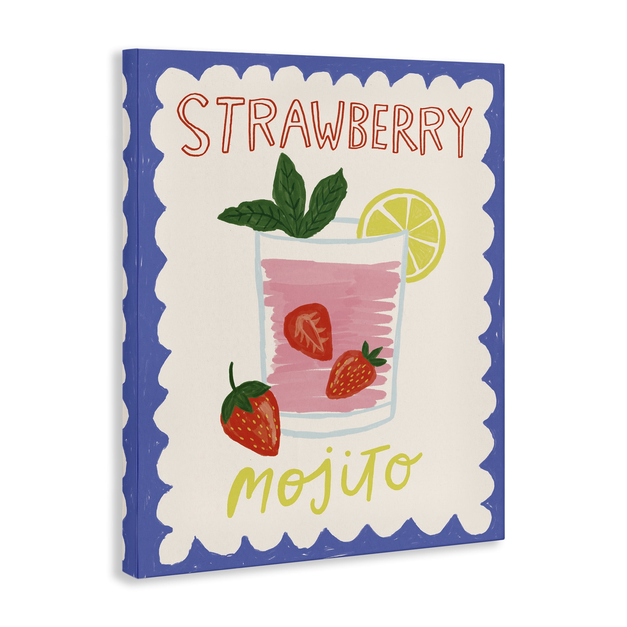 Stupell Industries Strawberry Mojito Drink Food & Beverage Painting Wrapped Canvas Art Print Wall Art, 24 x 30