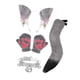 thumbnail image 5 of Conjunto de guantes, collar y orejas de zorro para fiestas temáticas de mascarada y cumpleaños. Gris, 5 of 9