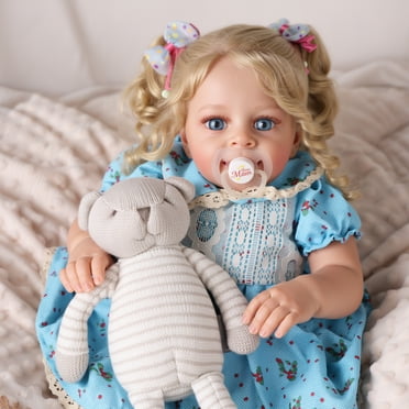 BABESIDE Reborn Baby Dolls 18 inch Newborn Baby Dolls Blond Girl with Clothes for Kids 3 