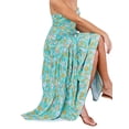 thumbnail image 4 of Qiylii Women Summer Boho Skirt,Elastic Waist Pleated A Line Flowy Layered Ruffle Swing Long Maxi Beach Skirt with Pockets, 4 of 7