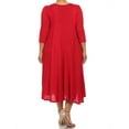 thumbnail image 4 of Women's Plus Size trendy style Solid 3/4 sleeve long dress, 4 of 5