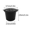 thumbnail image 3 of tzyudk 4pcs Refillable Reusable Coffee Capsule Pods Cup With 1 Coffee Spoon And 1 Brush Affordable Useful Black Plastic, 3 of 6