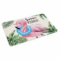 thumbnail image 2 of Summer Pink Flamingo Door Mat&nbsp;Indoor Outdoor Entrance, Non Slip Rug for Kitchen Bathroom Entryway Rug, Beach Tropical Palm Leaves Washable Doormat Floor Mat for Office Home Decor 20x31.5 Inch, 2 of 8