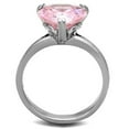 thumbnail image 3 of Women's Stainless Steel Engagement Ring with AAA Grade CZ in Pink - Size 9, 3 of 5