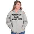 thumbnail image 4 of Mermaids Have More Fun Beach Lover Womens Plus Size Graphic Zipper Hoodie Brisco Brands 2X, 4 of 5
