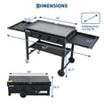 thumbnail image 3 of 36" 4-Burner Propane Gas Flat Top Grill, 60,000 BTU Outdoor Griddle with Foldable Shelves & Wheels, Portable BBQ Griddle for Camping & Outdoor Cooking, 3 of 8