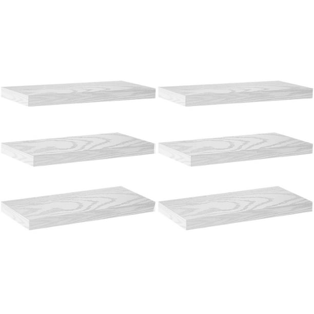 Repisas Flotantes Montadas en la Pared Negras para Baño, Dormitorio y Cocina - Estantes de Almacenamiento y Decoración de Habitación con Capacidad de 10kg,Repisa Colgante para Almacenamiento-6pack