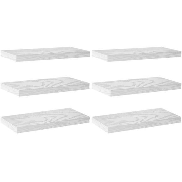 Repisas Flotantes Montadas en la Pared Negras para Baño, Dormitorio y Cocina - Estantes de Almacenamiento y Decoración de Habitación con Capacidad de 10kg,Repisa Colgante para Almacenamiento-6pack