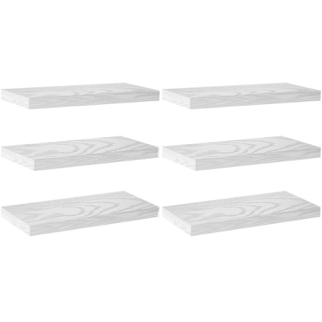 Repisas Flotantes Montadas en la Pared Negras para Baño, Dormitorio y Cocina - Estantes de Almacenamiento y Decoración de Habitación con Capacidad de 10kg,Repisa Colgante para Almacenamiento-6pack