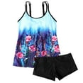 thumbnail image 6 of Qepwscx 2 Piece Women Swimsuits Bathing Suits 2025 Crew Neck Tankinis Suits Floral Hawaii Print Flowy Swimwear with Boyshorts Tropical Graphic Blouson and Bottom Sets Plus Size S-5X, 6 of 6