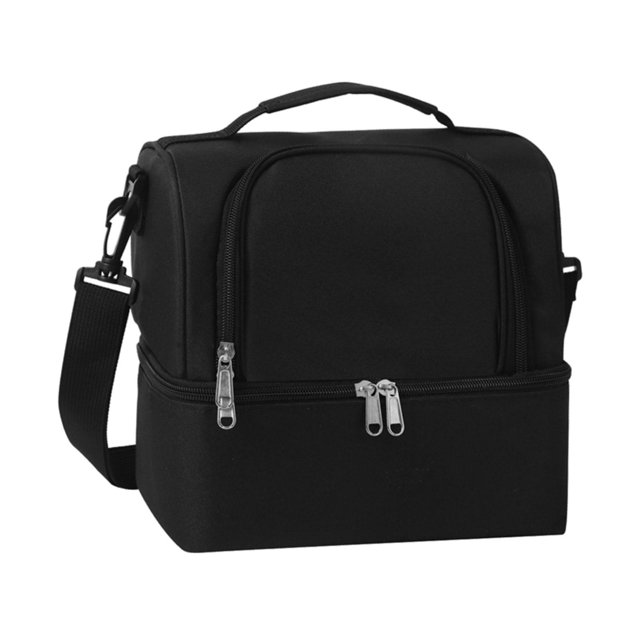 Insulated Lunch Box for Food Bento Bag Dinner Container Bag Outdoor Lunch Black