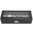 thumbnail image 4 of Caja organizadora de relojes, delicada caja de lujo con 6 rejillas, estuche para guardar joyas, 4 of 15