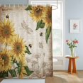 thumbnail image 4 of Shower Curtains for Bathroom, Sunflowers Waterproof Fabric Shower Curtain, Vintage Yellow Floral Farm Butterfly Decorative Bathroom Curtain for Bathtub, 72"x72", No Hooks Included, 4 of 9