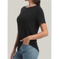 thumbnail image 3 of Womens Tops Short/Long Sleeve T-Shirts Fitted Crewneck Tee, 3 of 6