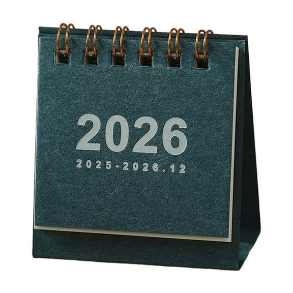 2026 Small Desk Calendar Vintage Mini Small Calendar Desktop Ornament Student Portable Coil Calendar Planner
