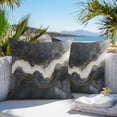 thumbnail image 5 of Waterproof Throw Pillow Covers Set of 2, 16x16 Inch Marble Decorative Pillowcases Outdoor Pillow Slip Cushion Covers Set for Couch Tent Black Grey Modern Luxury Gold, 5 of 7