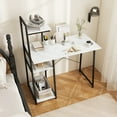 thumbnail image 4 of Gymax Computer Desk w/ Shelves 3-Tier Storage Bookshelf Ladder-shaped Metal Frame, 4 of 10