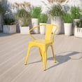 thumbnail image 2 of Bowery Hill Industrial Metal Stackable Dining Arm Chair in Yellow, 2 of 6