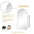 thumbnail image 2 of TEHOME Chrome Arched Medicine Cabinet, 20x30 inches, Recessed/Surface Mount, 2 of 12