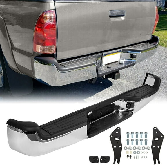 Chrome Rear Step Bumper Assembly For 2005-2015 Toyota Tacoma Pickup #TO1103113