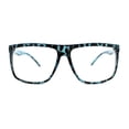 thumbnail image 1 of Thin Plastic Hipster Horn Rim Flat Top Clear Lens Eyeglasses Blue Tortoise, 1 of 4