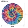 thumbnail image 6 of Colorful Rainbow Tie Dye Spiral Pattern Round Tablecloth 60"x60",Wrinkle Wipeable Table Cloth for Kitchen Dining Room Picnic Patio Party, 6 of 6