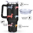thumbnail image 3 of Double-Walled Dog Lover Coffee Tumbler 40oz - Durable Stainless Steel Mug with Handle & Straw - Cute Gift for Women, 3 of 7