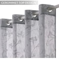 thumbnail image 4 of Topfinel Linen Textured Sheer Curtains 63 inch Length Floral Printed Grommet Window Curtains for Bedroom Living Room,Light Filtering Off Grey Semi Sheer Window Treatments, Grey,52 x 63 inch，2 Panels, 4 of 7
